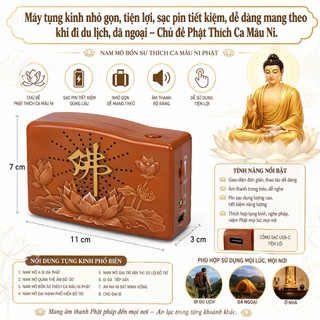 ( QUÀ TẶNG ÔNG BÀ ) Đài Niệm Phật HY 38, Có Sẵn 8 Bài, Ứng Dụng Đặt Ban Thờ, Hỗ Trợ Tinh Thần, Mang Theo Di Chuyển