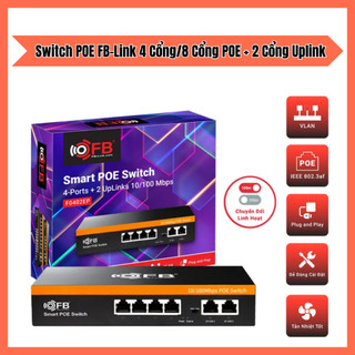 Switch Chia Mạng FB 8Cổng/16 Cổng Gigabit  100-1000Mbps – Vỏ Kim Loại, Kết Nối Camera IP, Router Wifi, Máy Tính Ổn Định