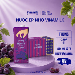 Nước Ép Nho Đỏ Tía Vinamilk 1L - Thùng 12 Hộp