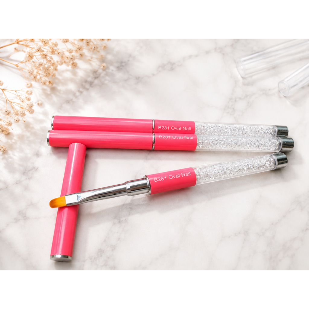 [Cọ cao cấp] Cọ đắp gel cán đá cao cấp - Cọ đắp nail bản tròn chuyên dụng làm nail