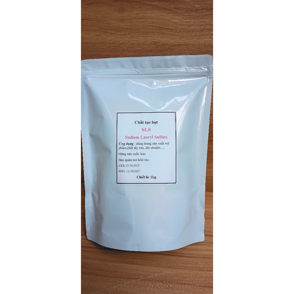 Chất tạo bọt SLS-Sodium Lauryl Sulfate 500g, dùng trong sản xuất mĩ phẩm, chất tẩy rửa, dệt nhuộm