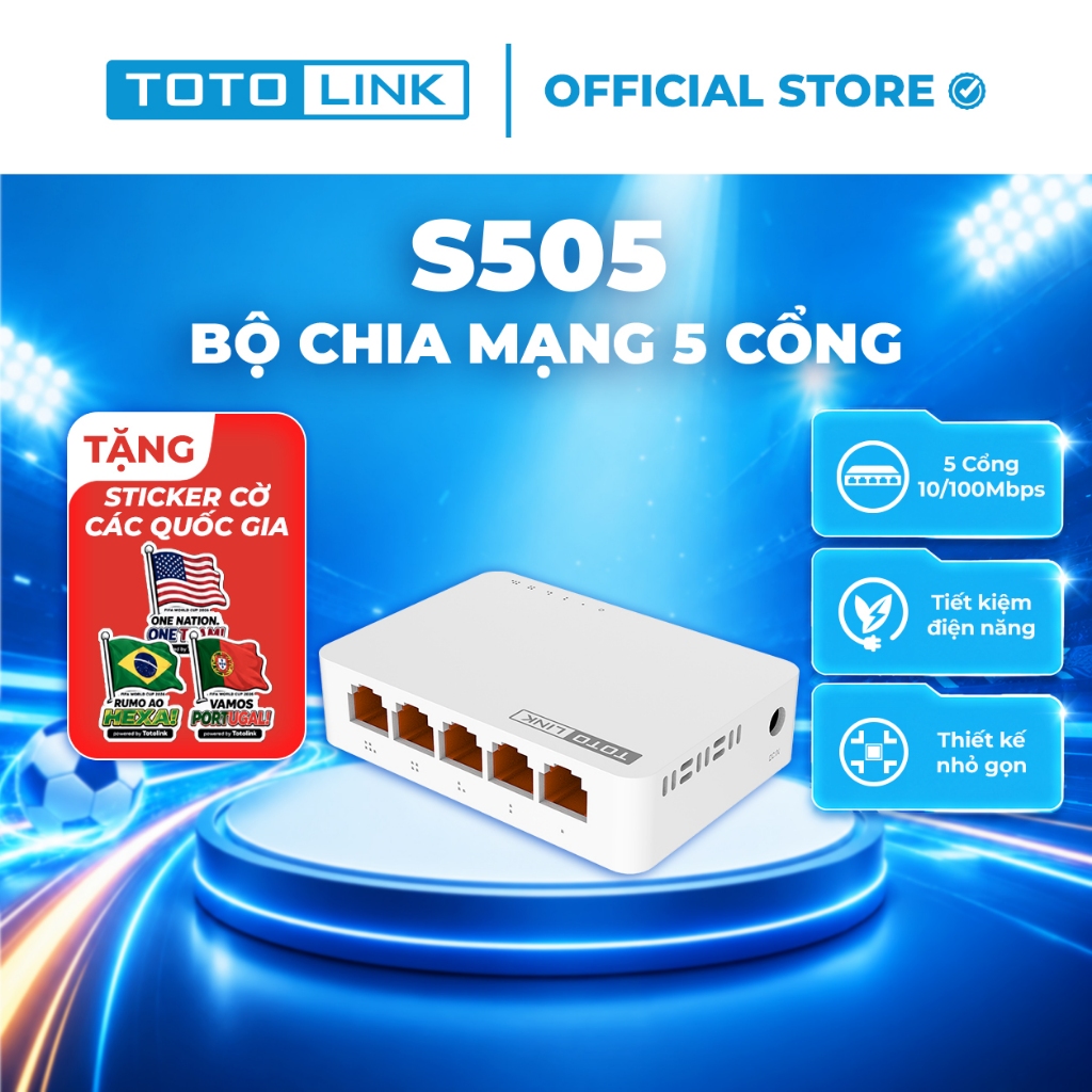 [Hoả Tốc] Bộ chia mạng Switch 5 cổng 10/100Mbps TOTOLINK S505_V5 cho PC Laptop dễ sử dụng
