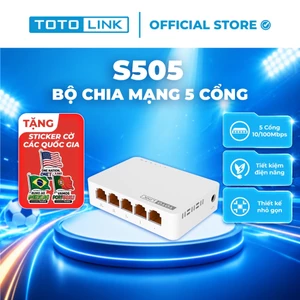 Bộ chia mạng Switch 5 cổng 10/100Mbps TOTOLINK S505_V5 cho PC Laptop dễ sử dụng