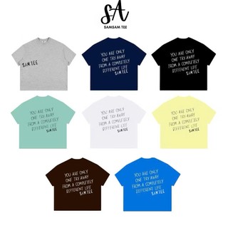 Sam.tee Áo Thun Boxy Tay Ngắn Cotton 250gsm "ON TRY AWAY" Áo Phông Forrm Rộng Unisex Nam Nữ