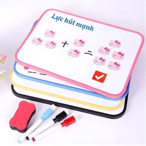 Bảng từ trắng mini Lalala Baby bảng mini cầm tay có thể viết 2 dặt hút nam châm kích thước A4