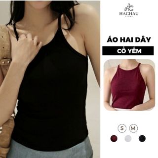 [MỞ BÁN] ÁO HAI DÂY CỔ YẾM DÁNG ÔM BODY, VẢI THUN COTTON CO GIÃN BỐN CHIỀU, THOÁNG KHÍ