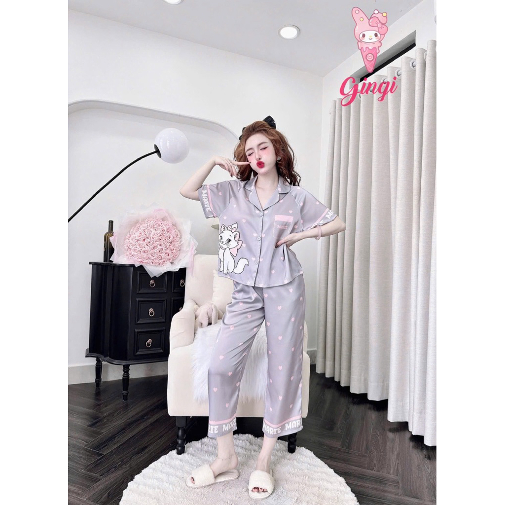 [60925]Lửng pijam áo raplan-quần phom 9 tấc,lụa latin mềm nhẹ mát-hoạ tiết sang