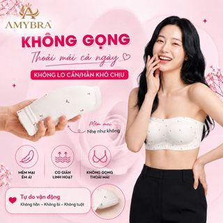 Áo Ngực Nữ AMYBRA Mút 1.5Cm Không Dây Chống Tuột – Áo Quây Nữ Đúc Su Không Gọng Cúp 3D Gom Ngực A620