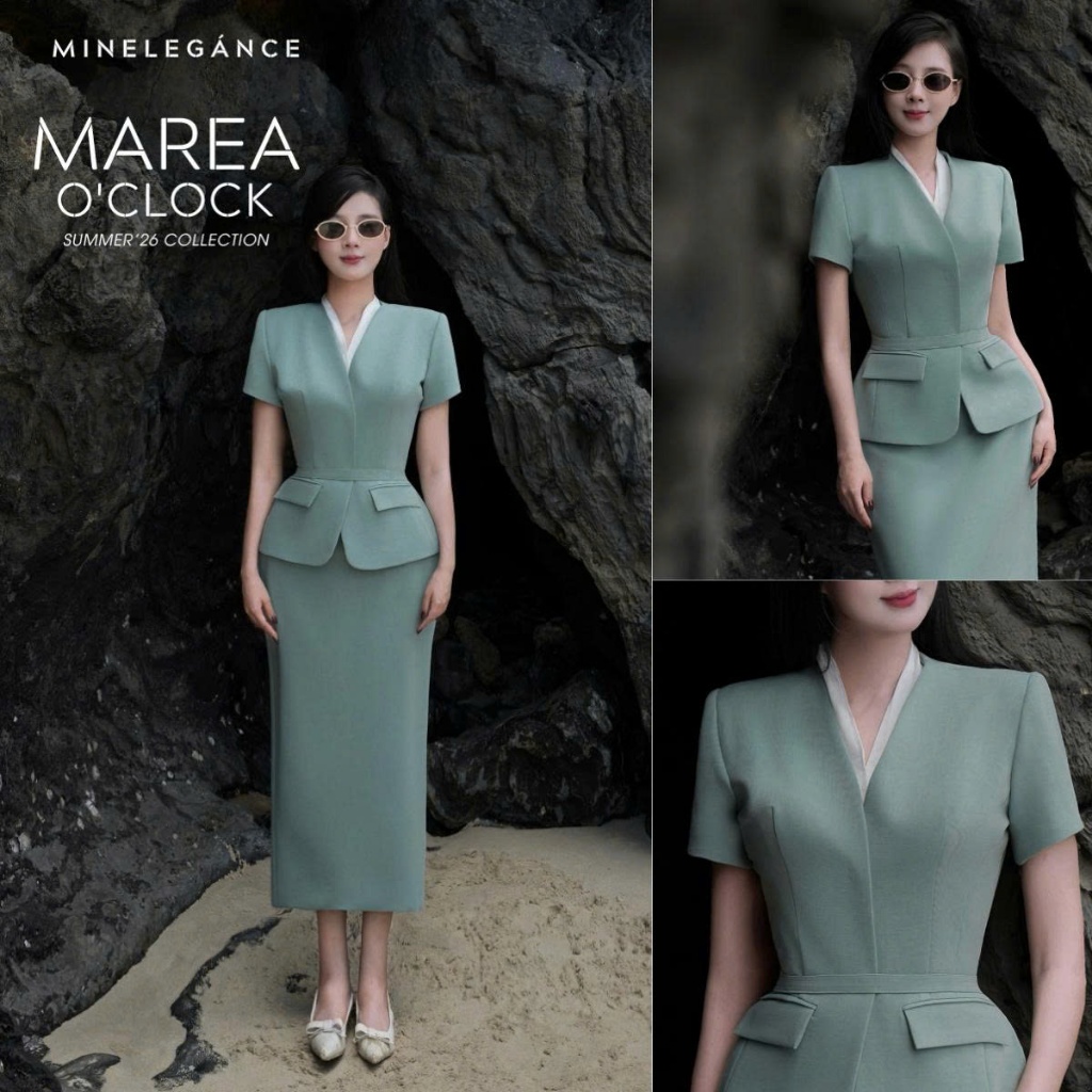 MINELEGÁNCE - SET VEST ÁO & CHÂN VÁY BÚT CHÌ THANH LỊCH, SANG TRỌNG - MIN116