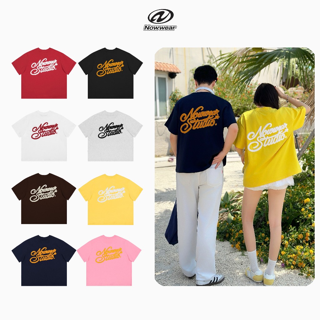 (Deal Mở Bán) Áo Thun Boxy Thêu Xù Nowwear Form Rộng Chất Liệu Premium Cotton 100% 250gsm  TS25-01