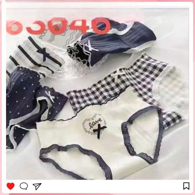 [Peinn] Combo 10 Quần Lót Nữ Cotton Viền Ren Cute Tăm Mềm Đính Ren Nơ Love Cao Cấp, Co Giãn 4 Chiều Kháng Khuẩn - CS046