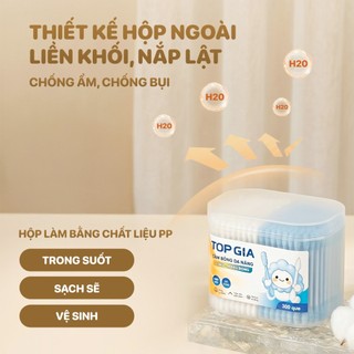 Combo 4 hộp bông ngoáy tai Topgia đa năng đầu bông mềm mịn tiện lợi