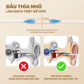 Hộp tăm bông đa năng Topgia 300 cái 4 đầu mềm mịn