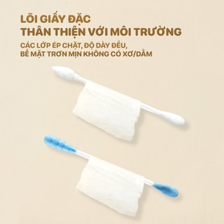 Combo 2 hộp tăm bông đa năng Topgia, bông ngoáy tai cotton mềm mịn 4 đầu