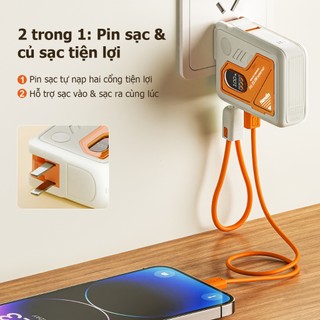 【CCC+Qi】Handin Sạc Dự Phòng 5 Trong 1 30000mAh Sạc Nhanh 22.5W | 35W Sạc Không Dây Kèm Cáp Type-C & Đầu L Giá Đỡ Điện