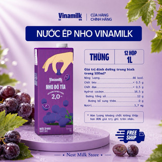 Nước Ép Nho Đỏ Tía Vinamilk 1L - Thùng 12 Hộp