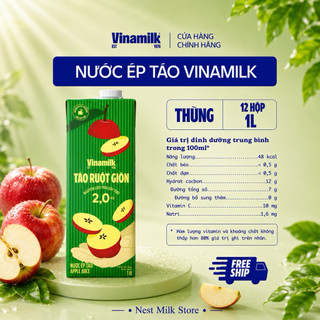Nước Ép Táo Vinamilk Táo Ruột Giòn 1L - Thùng 12 Hộp
