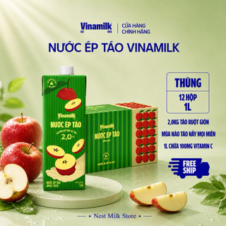 Nước Ép Táo Vinamilk Táo Ruột Giòn 1L - Thùng 12 Hộp