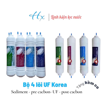 Bộ 4 Lõi Lọc Hàn Quốc [1 đầu và 2 đầu] - Made in Korea - Dùng thay thế cho máy lọc CNC,Kangaroo,Korihome..
