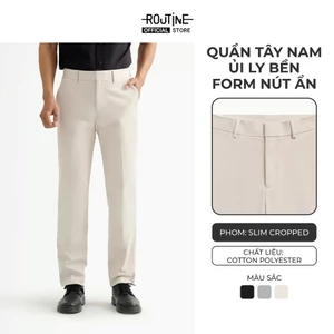Quần Tây Nam Dài Trơn Form Slim Cropped - Routine 10S25PFO004