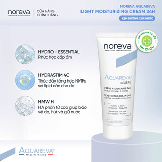 Kem cấp nước giúp da mềm mại AQUAREVA  LIGHT MOISTURIZING CREAM 24H 40ML