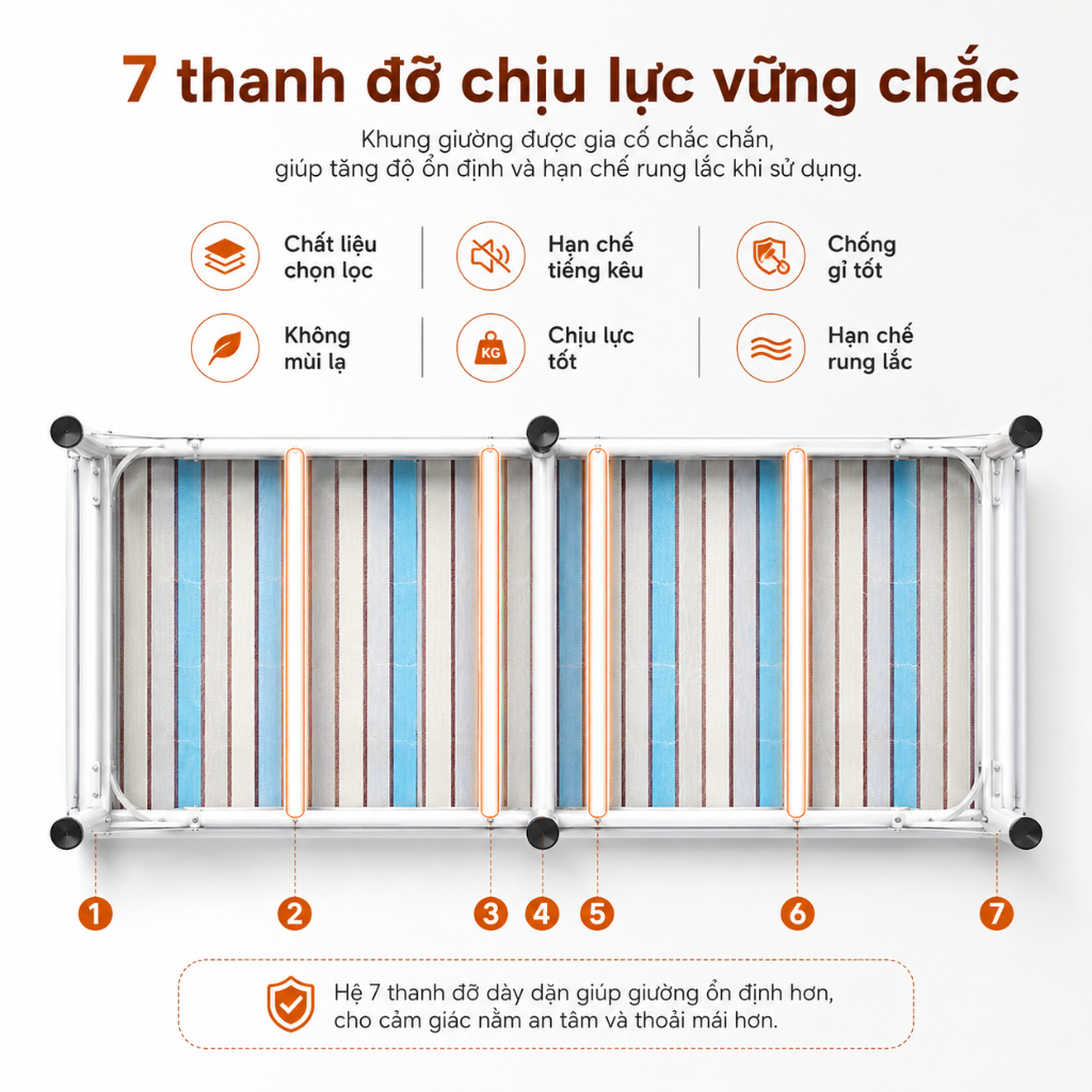 Sẵn hàng Giường gấp gọn thông minh CONOCO khung thép chắc chắn  không cần lắp ráp