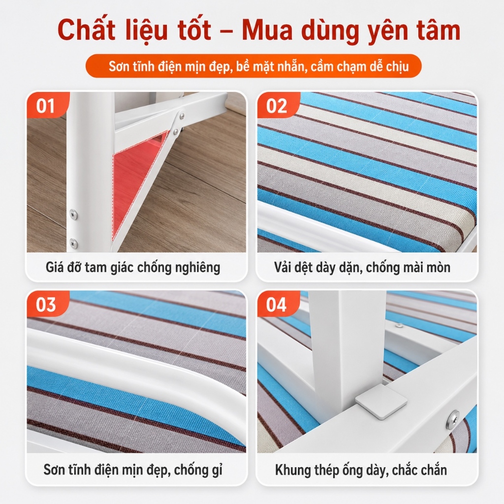 Sẵn hàng Giường gấp gọn thông minh CONOCO khung thép chắc chắn  không cần lắp ráp