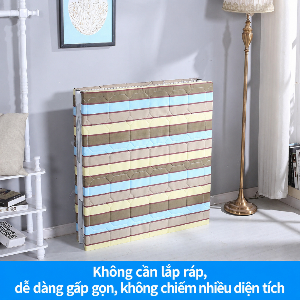 Sẵn hàng Giường gấp gọn thông minh CONOCO khung thép chắc chắn  không cần lắp ráp