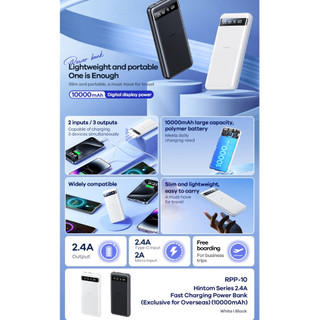 Sạc Dự Phòng Remax RPP-10 10000mAh sạc cùng lúc 3 thiết, có typeC in / out