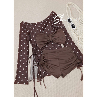Set Bikini 2 Mảnh Mix Áo Lưới Chấm Bi Chuẩn She’s