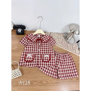 Bộ pizama kẻ caro size nhỡ