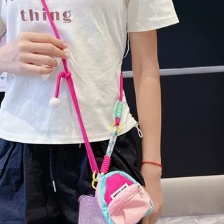 【Chamvn】Dây đeo điện thoại có túi dài kiểu đeo chéo kèm phụ kiện trang trí cổ thiết kế unisex có thể tháo rời