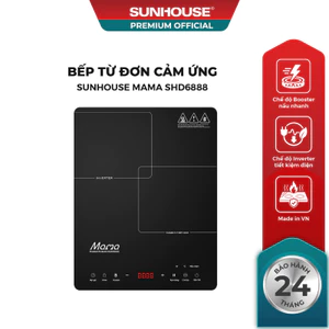 Bếp từ đơn cảm ứng Sunhouse Mama SHD6888 - Chế độ nấu chậm Inverter - Booster - nấu nhanh