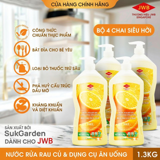 ✨ [MUA 2 TẶNG 1] Nước Rửa Chén JWB Singapore Brand 1.3KG - Rửa Rau Củ , Hữu Cơ, Made by SukGarden ✨