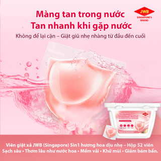 [MUA 2 Tặng 1] Viên Giặt Xả 5in1 JWB  52 viên – Chuẩn Singapore Hương nước hoa cao cấp Lưu Hương 72H