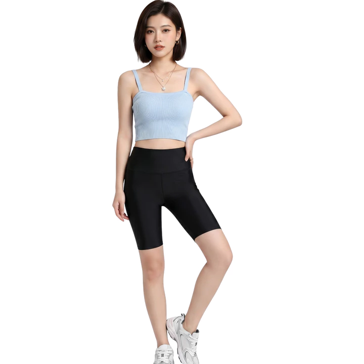 Legging Đùi Nữ Cạp Cao Vải Thun Dày Dặn Co Giãn Chống Xù Madela, Quần Legging Lửng Nữ Nâng Mông Ôm Body – 3