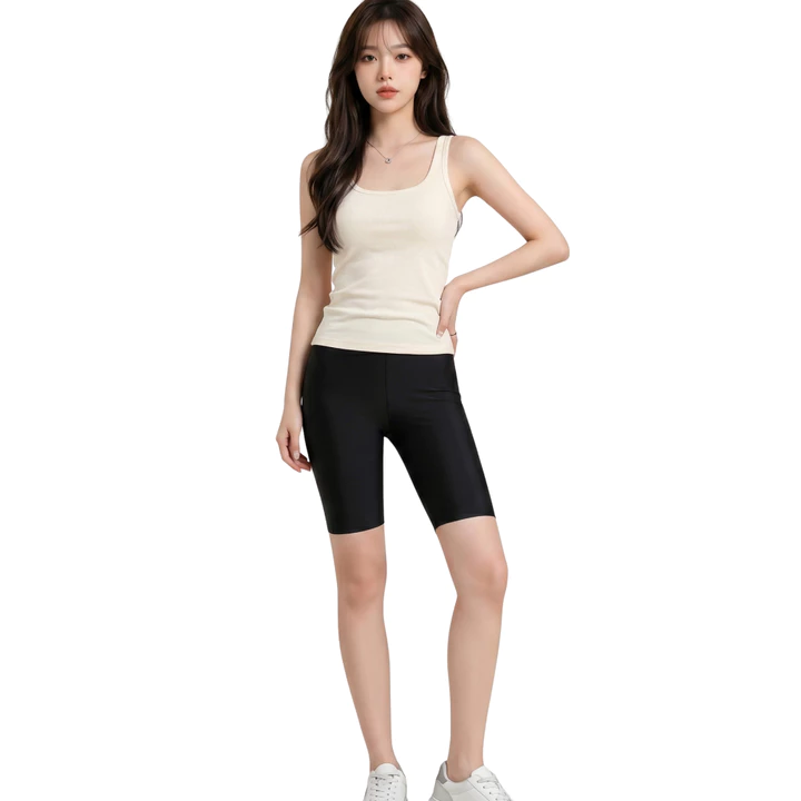 Legging Đùi Nữ Cạp Cao Vải Thun Dày Dặn Co Giãn Chống Xù Madela, Quần Legging Lửng Nữ Nâng Mông Ôm Body – 6