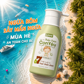 Nước tắm thảo dược Con Yêu 250ml-Giảm ngứa, ngừa rôm sảy cho bé