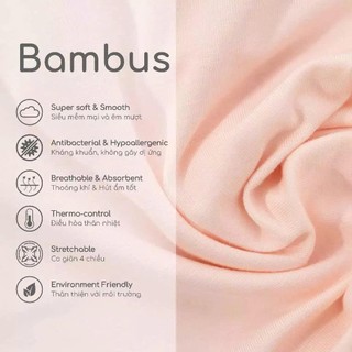 Nhộng chũn cho bé sơ sinh  Nunupetit Vua Nệm Bubaby Bamboo, Túi ngủ khóa giữa thoáng mát an toàn