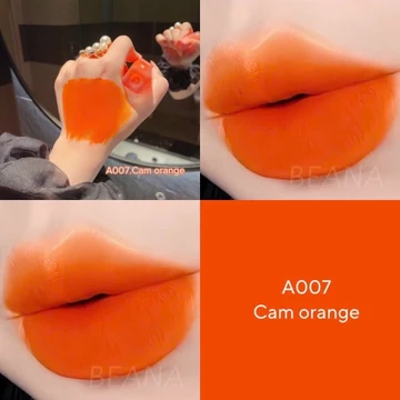 Son kem lì BeAna màu cam orange, son cam tươi son tone cam sáng màu son nổi bật, tươi tắn
