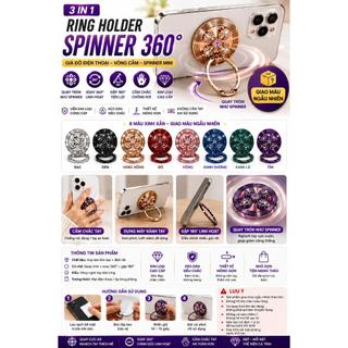 Giá Đỡ Điện Thoại Ring Holder Spinner Xoay 360, Vòng Quay Chống Rơi - Dán Lưng Smartphone Tiện Dụng