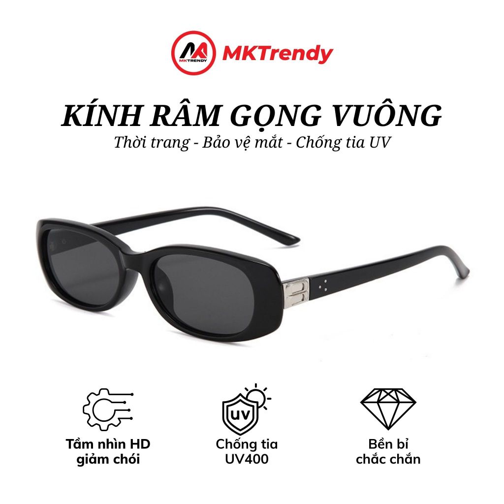 [Live x MKTRENDY] Kính râm gọng vuông thời trang nam nữ chống tia UV chống nắng phong cách sang trọng T603