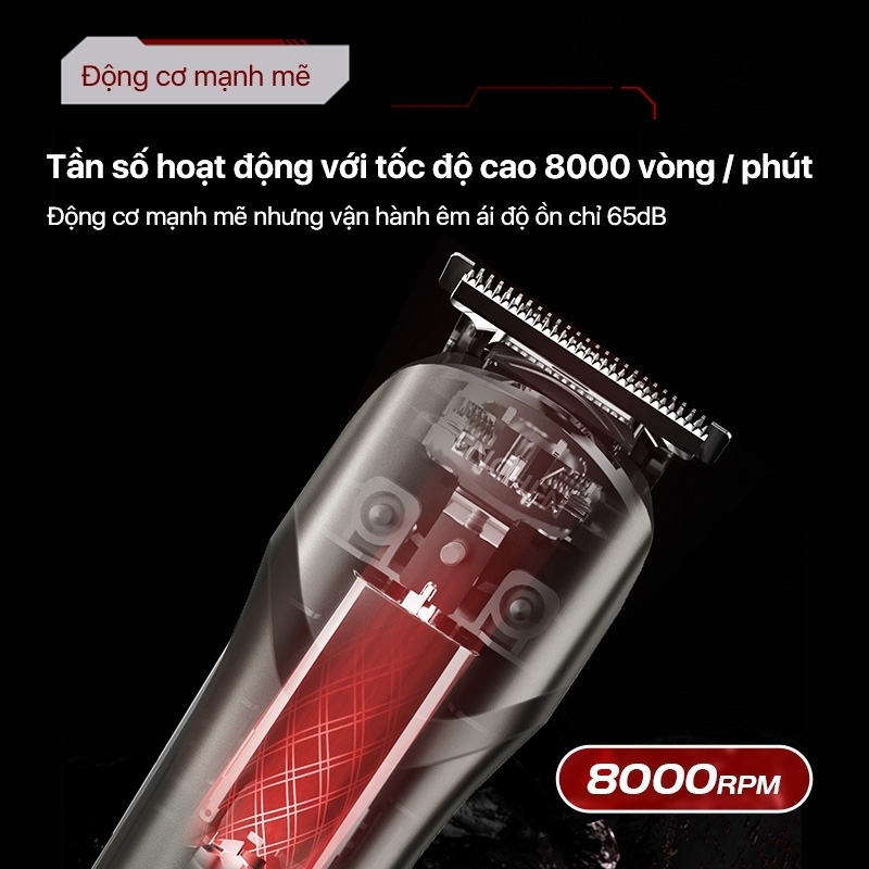 Tông đơ cắt tóc Enchen Beardo 2, lưỡi thép không gỉ, tặng 4 cử tạo kiểu - Cắt Tóc Tại Nhà Dễ Dàng