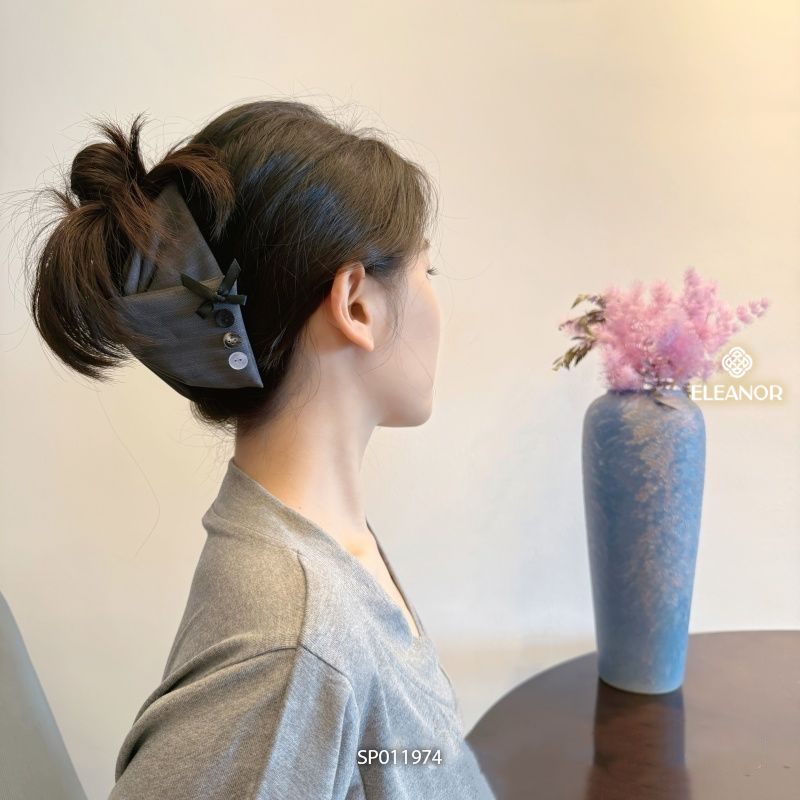 Kẹp tóc nữ Eleanor Accessories càng cua hình tam giác đính nơ phụ kiện tóc kẹp tóc nơ tiểu thư 11974
