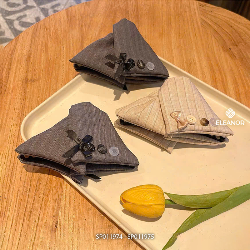 Kẹp tóc nữ Eleanor Accessories càng cua hình tam giác đính nơ phụ kiện tóc kẹp tóc nơ tiểu thư 11974