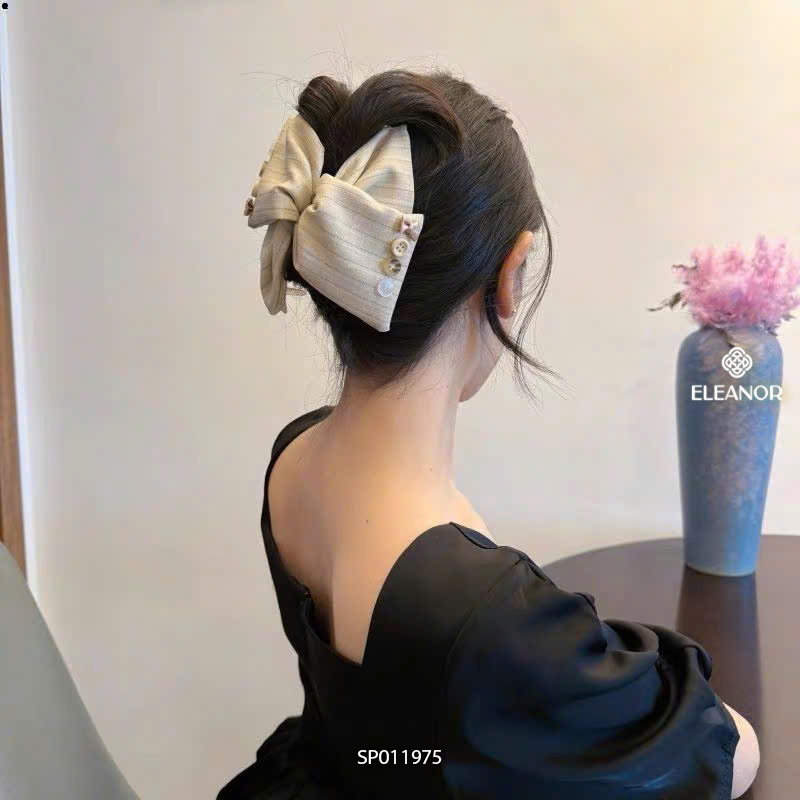 Kẹp tóc nữ Eleanor Accessories càng cua hình tam giác đính nơ phụ kiện tóc kẹp tóc nơ tiểu thư 11974