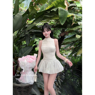 Đầm tơ bèo dáng ngắn xốp xinh iu