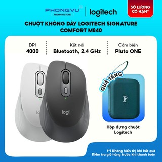 Chuột Không Dây Logitech Signature Comfort M840 L - Công Thái Học, 3 Thiết Bị, Bluetooth & 2.4GHz - Bảo Hành 12 Tháng
