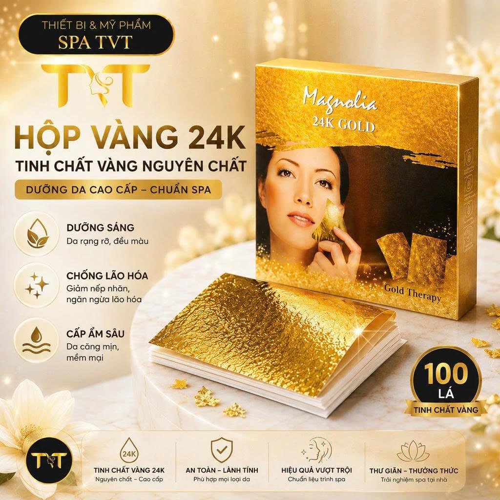 Vàng Lá RF Magnolia 100 Lá 9x9cm, Hỗ Trợ Nâng Cơ, Săn Chắc Da, Trẻ Hóa Da, Dùng Cho Máy RF Spa