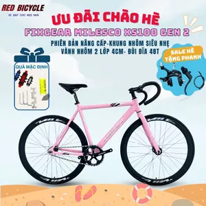 Xe Đạp Fixed Gear MILESCO XS100 Khung Nhôm - Nhẹ - Xe Đạp Tay Cong Học Sinh Sinh Viên